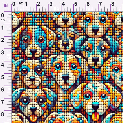 Cubist Canines Pattern 34 Minky Fabric