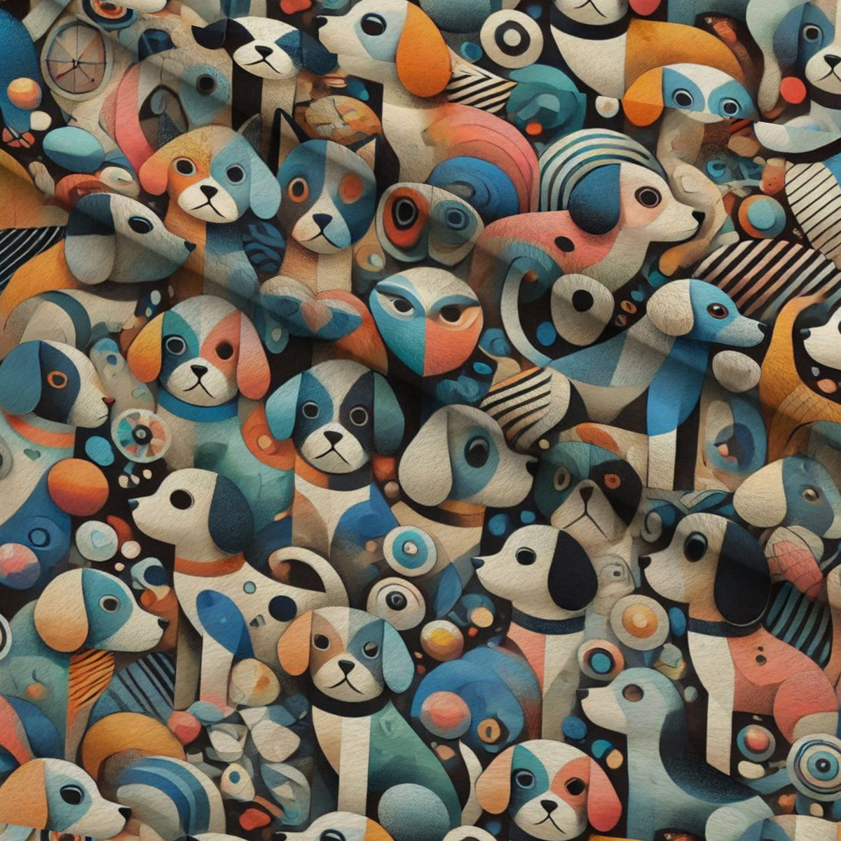Cubist Canines Pattern 36 Minky Fabric