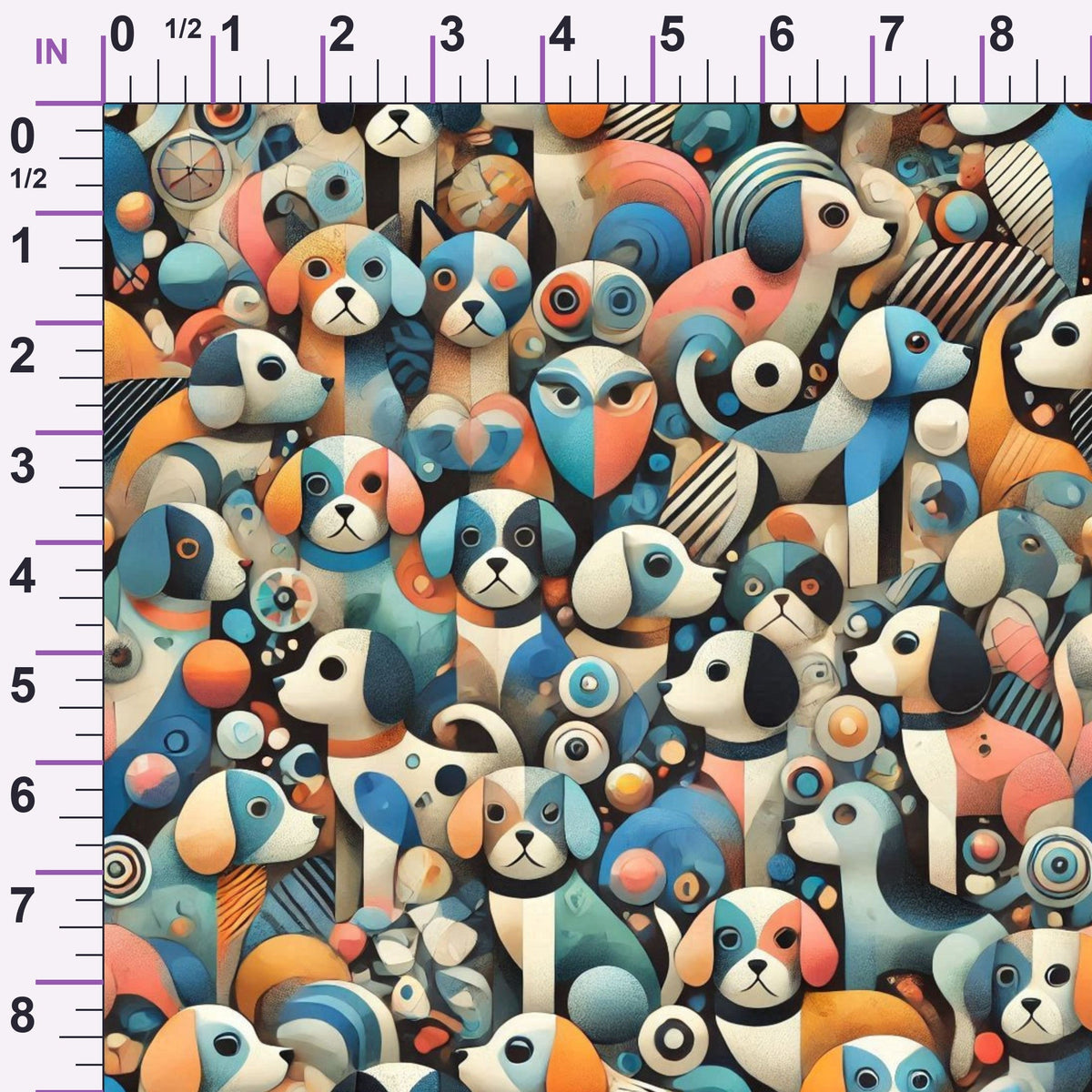 Cubist Canines Pattern 36 Minky Fabric