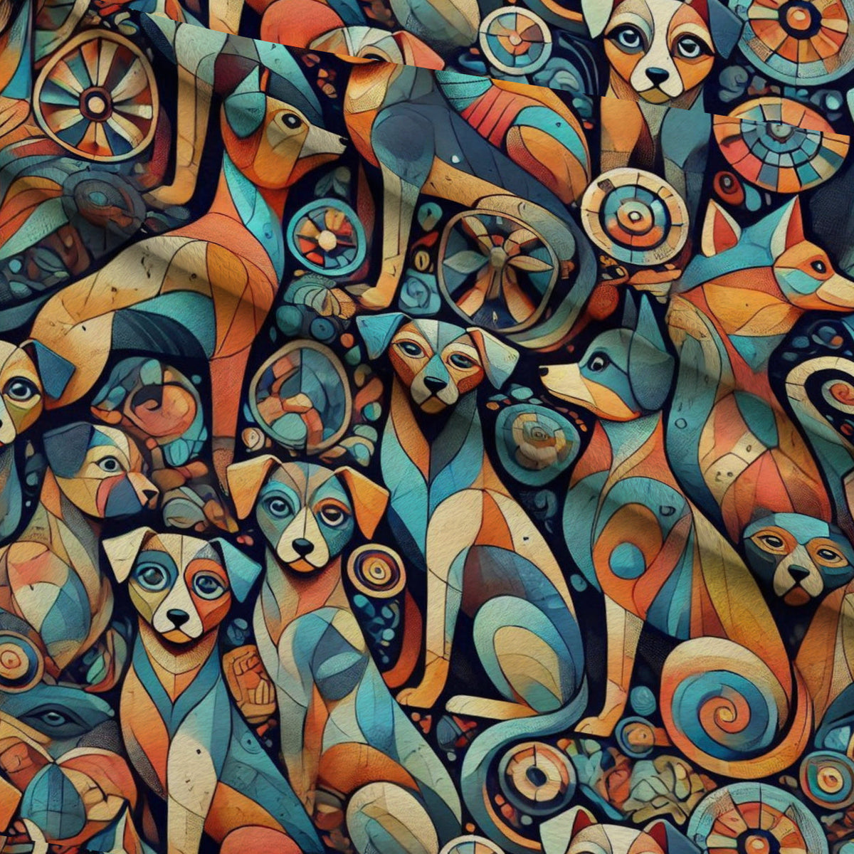 Cubist Canines Pattern 37 Minky Fabric