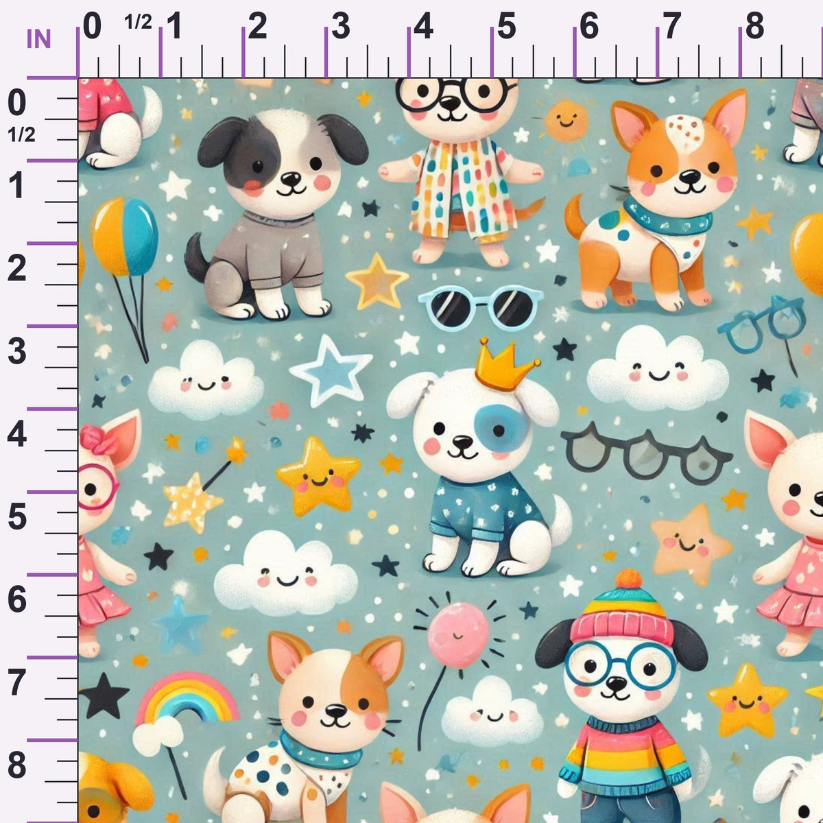 Cubist Canines Pattern 4 Minky Fabric