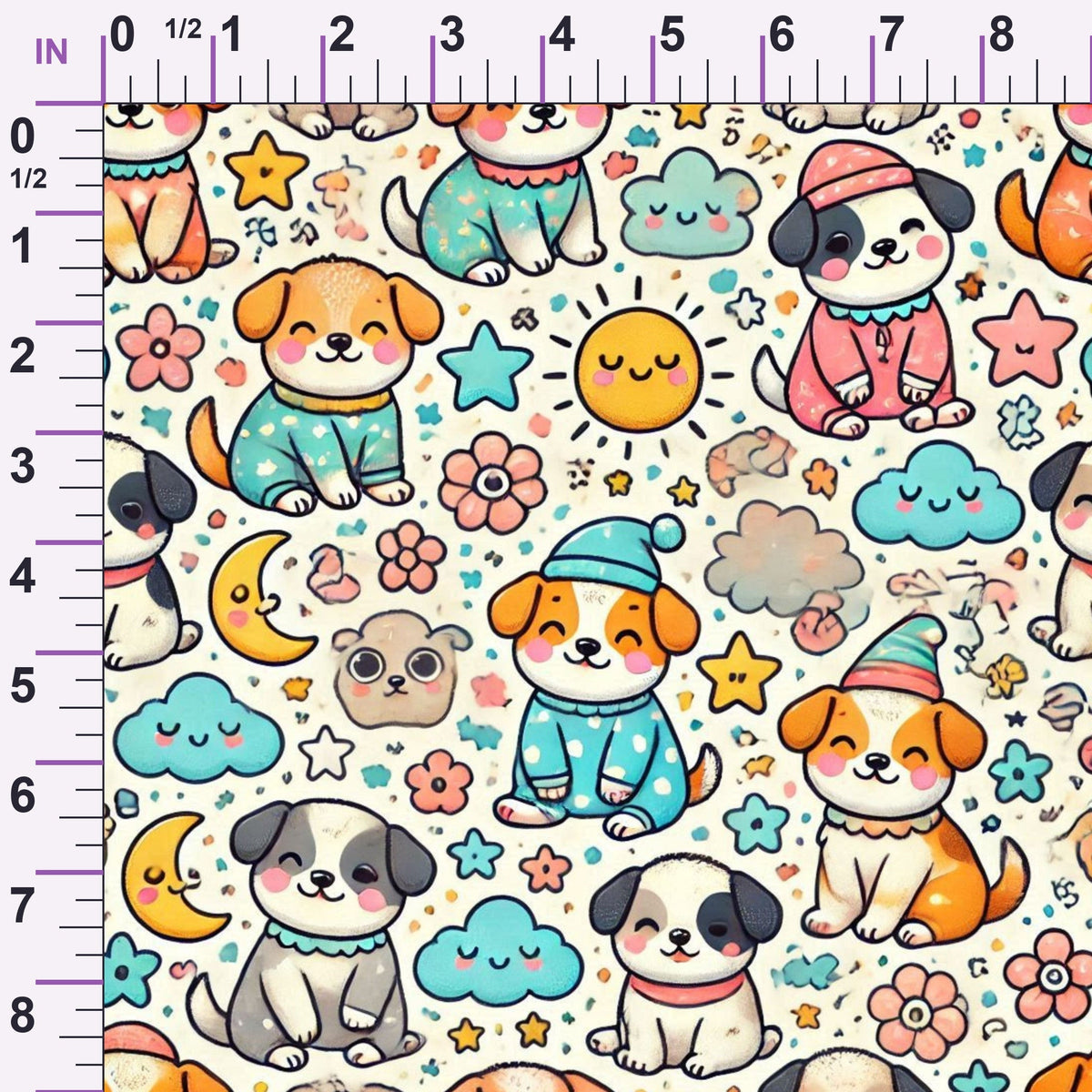 Cubist Canines Pattern 5 Minky Fabric