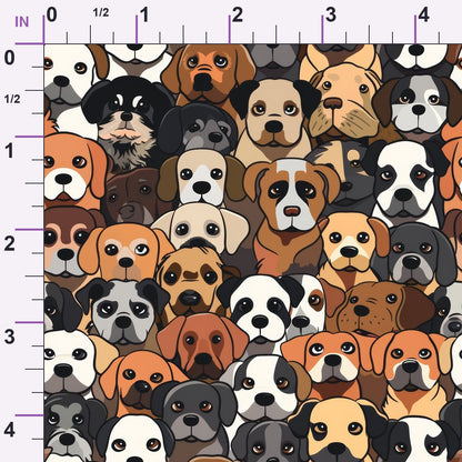 Cute Cartoon Dogs Minky Fabric