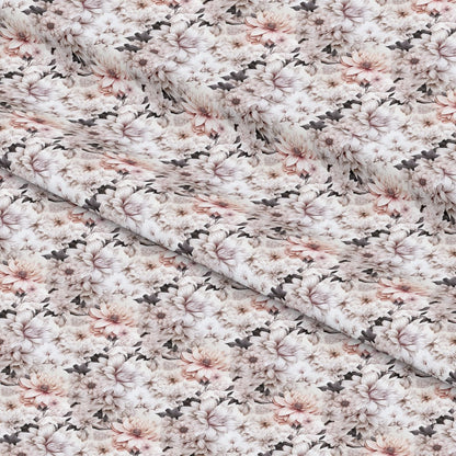 White Flowers Pattern 7 Quilting Cotton Fabric