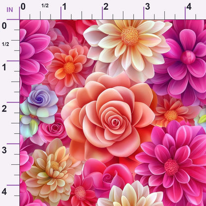 Dahlia Dreams Pattern 6 Minky Fabric