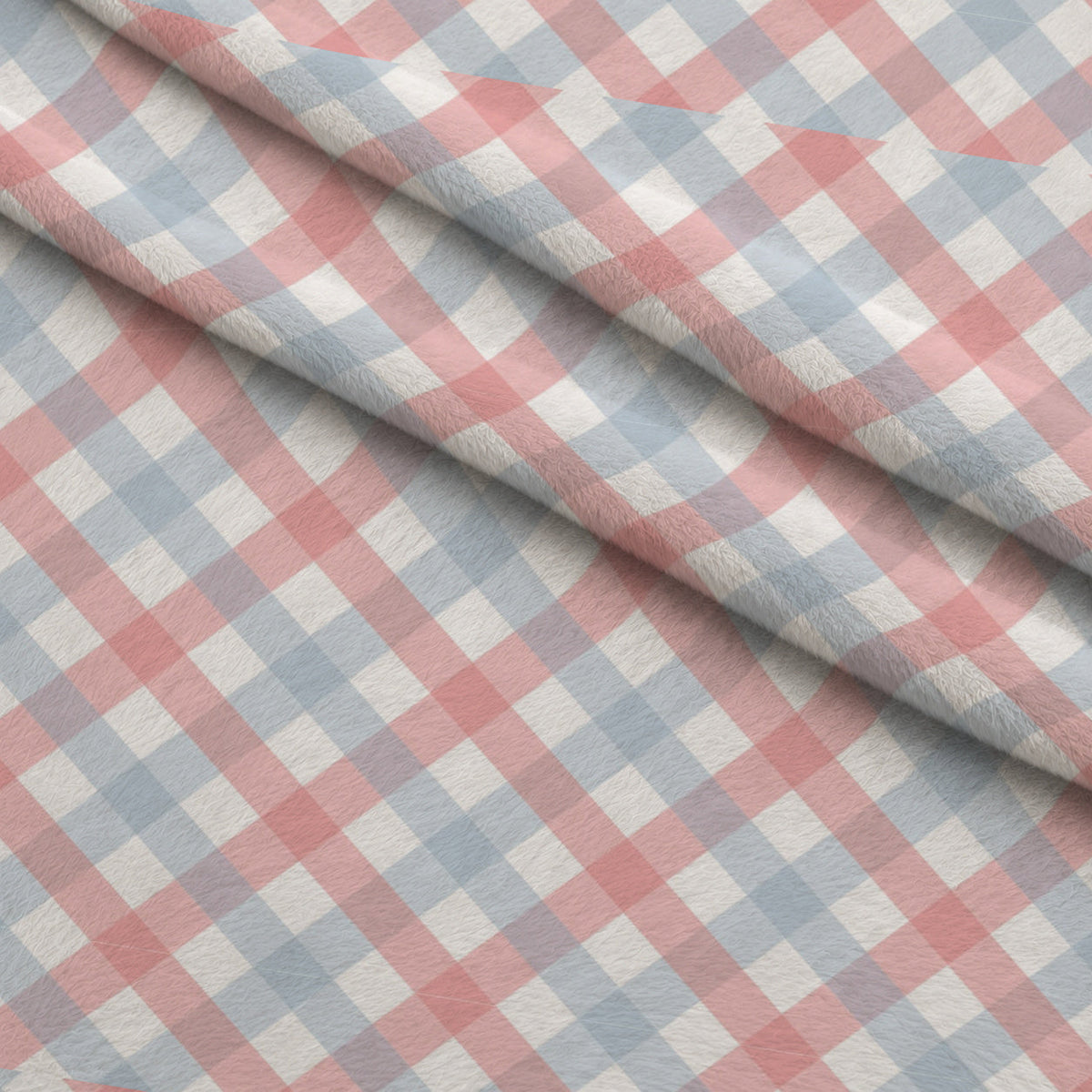 Diagonal Gingham Spindle on Peach Puff Minky Fabric