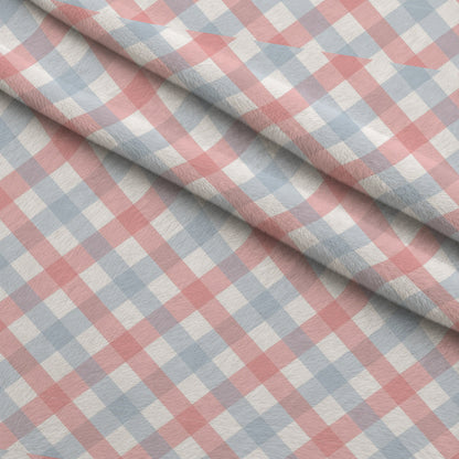 Diagonal Gingham Spindle on Peach Puff Minky Fabric