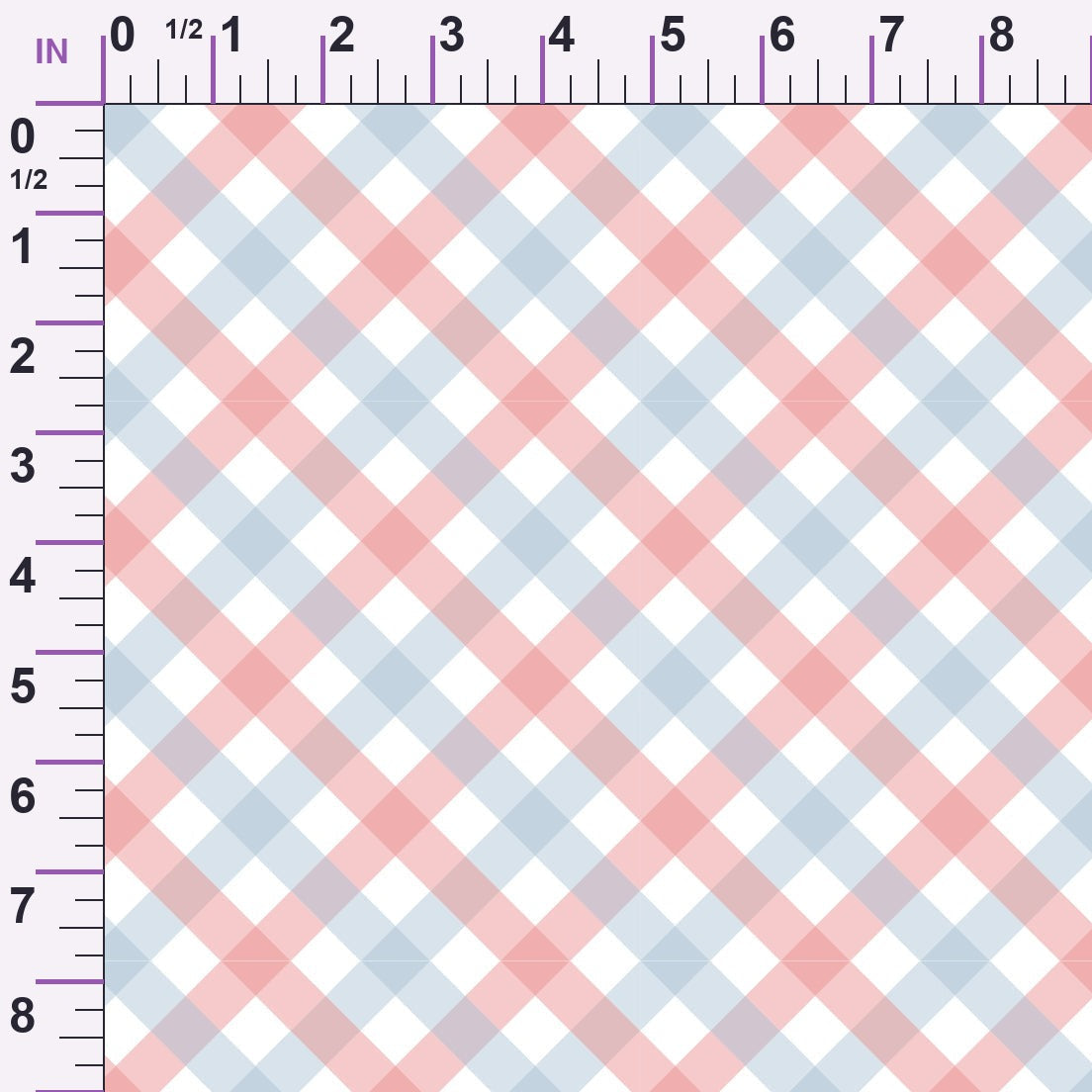 Diagonal Gingham Spindle on Peach Puff Minky Fabric