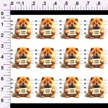 Doggie Mugshots Chow Chow Pattern Minky Fabric