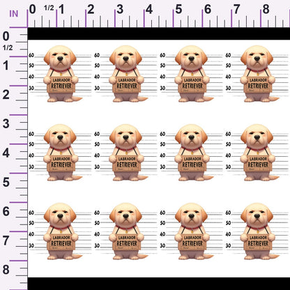 Doggie Mugshots Labrador Retriever Pattern Minky Fabric