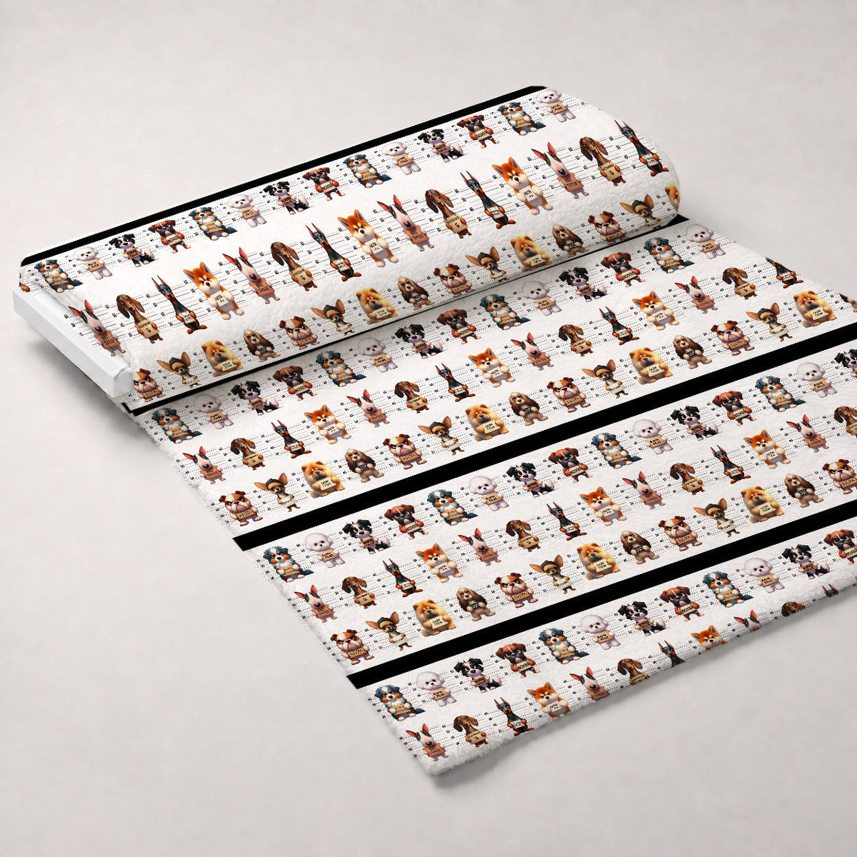 Doggie Mugshots Pattern 1 Minky Fabric