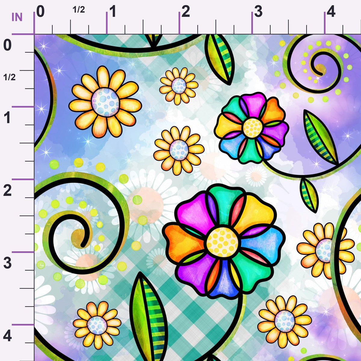 Doodle Blooms Pattern 10 Minky Fabric