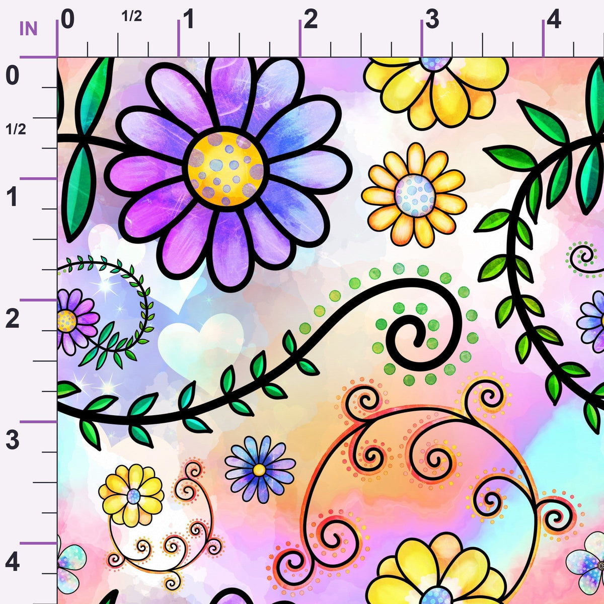 Doodle Blooms Pattern 11 Minky Fabric