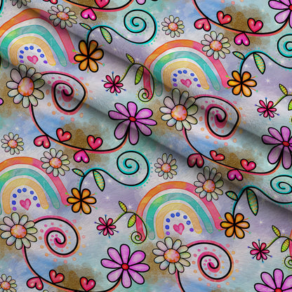 Doodle Blooms Pattern 12 Minky Fabric