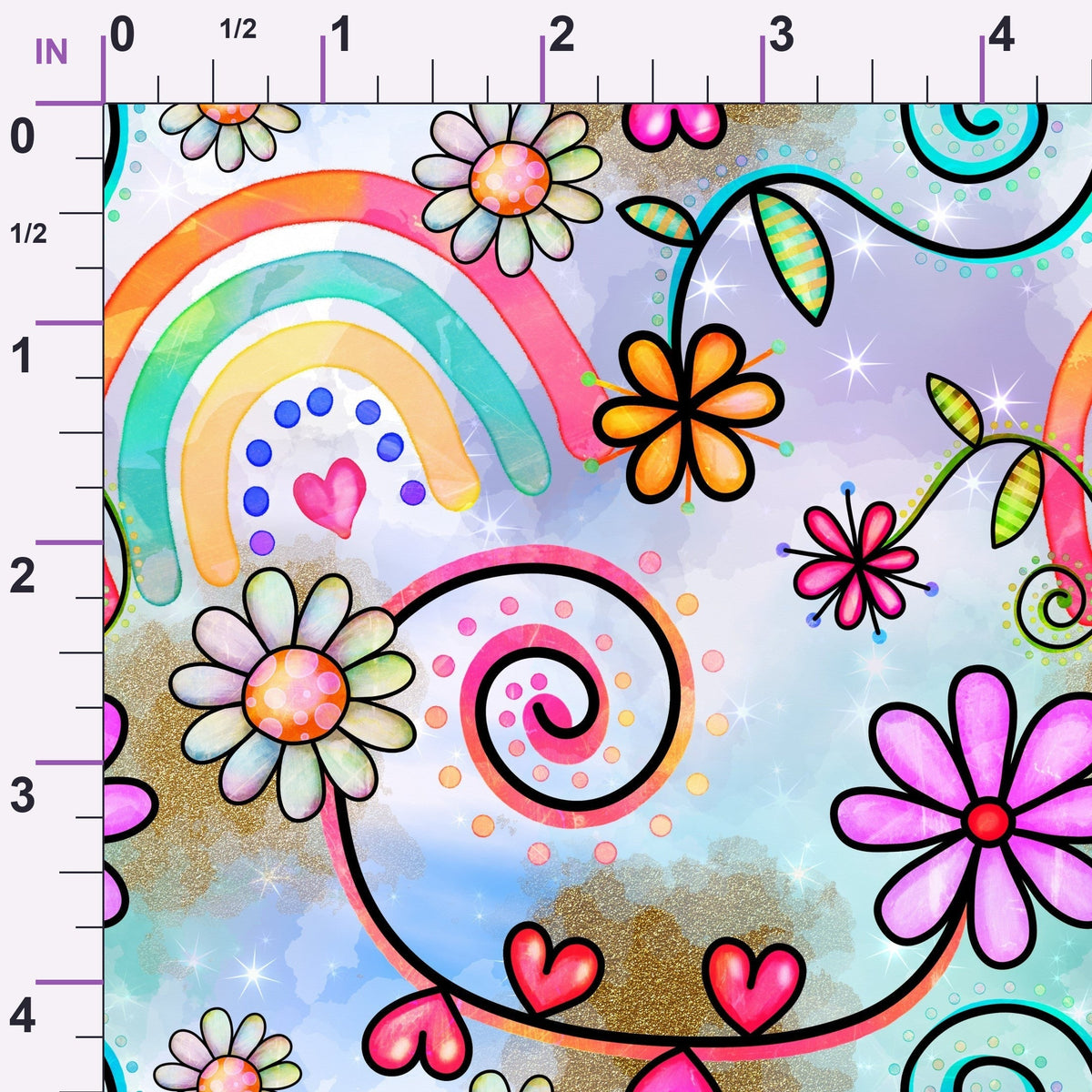 Doodle Blooms Pattern 12 Minky Fabric