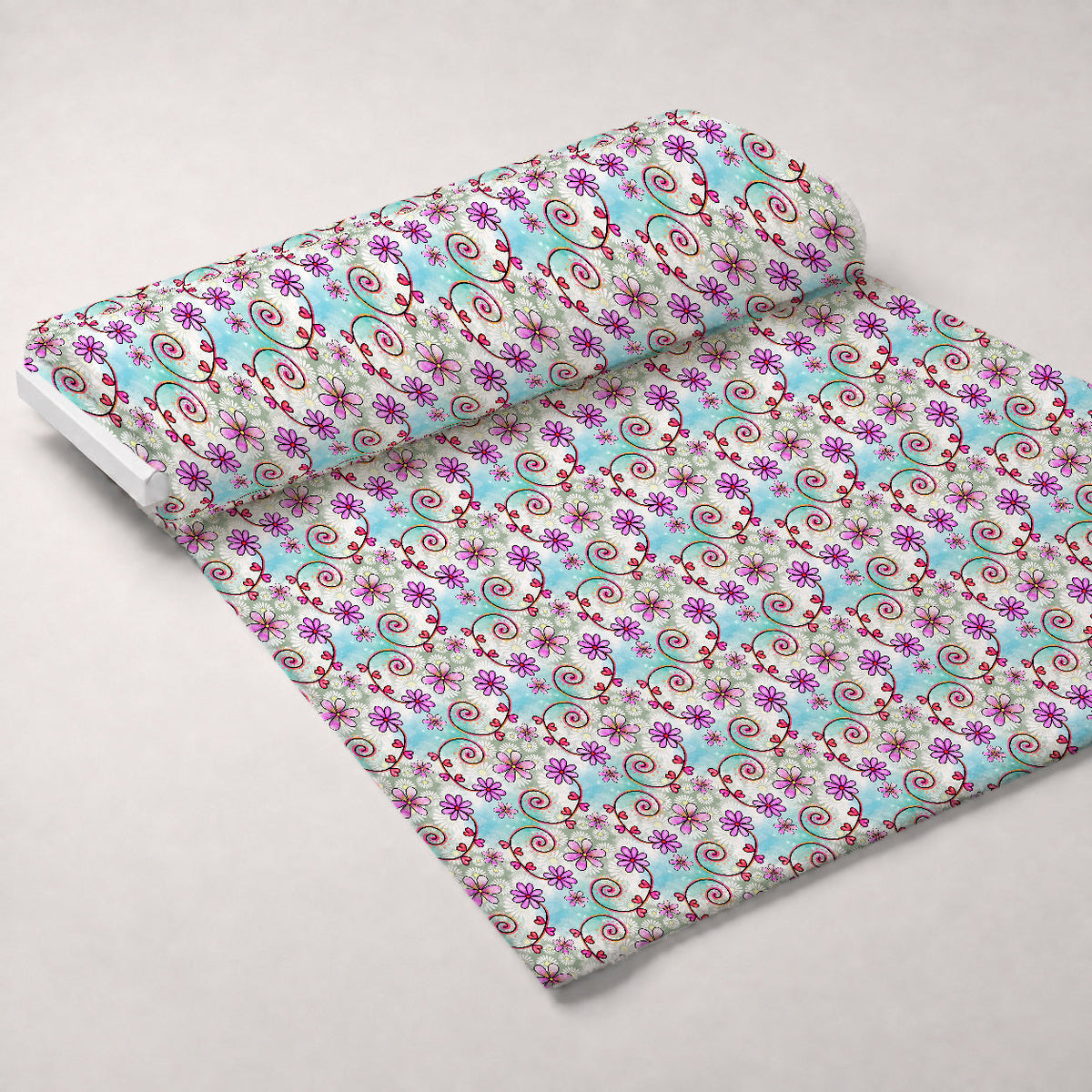 Doodle Blooms Pattern 2 Minky Fabric