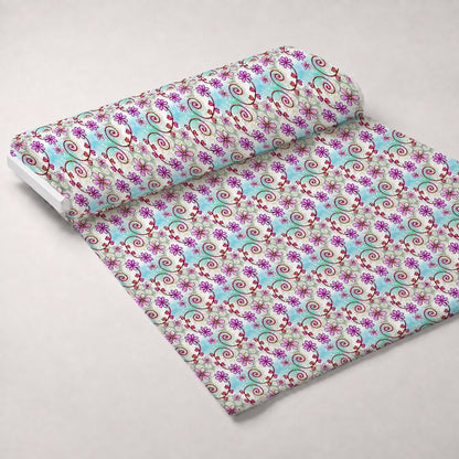 Doodle Blooms Pattern 2 Minky Fabric