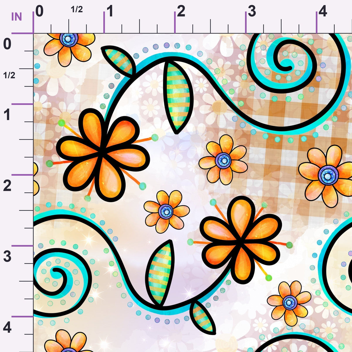 Doodle Blooms Pattern 8 Minky Fabric