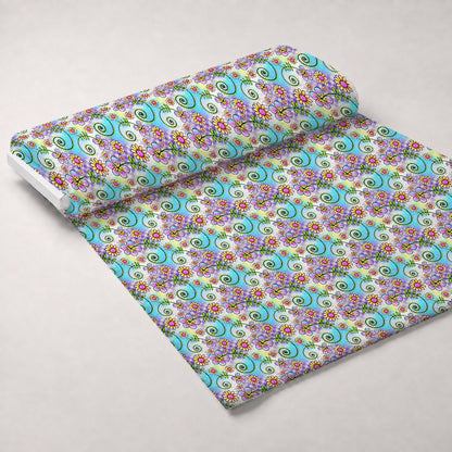 Doodle Blooms Pattern 9 Minky Fabric
