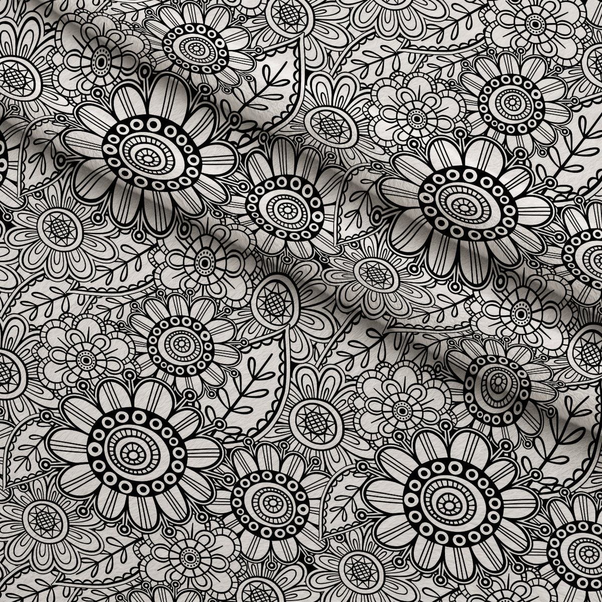Doodle Garden Pattern 2 Minky Fabric