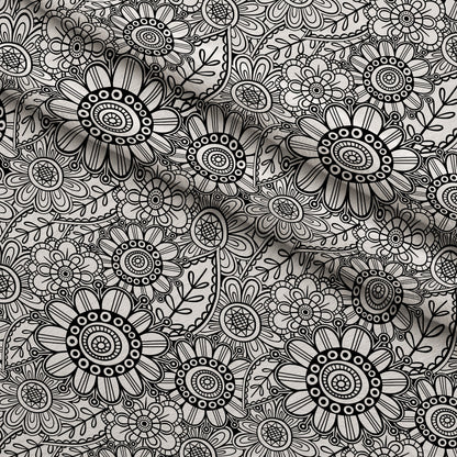 Doodle Garden Pattern 2 Minky Fabric