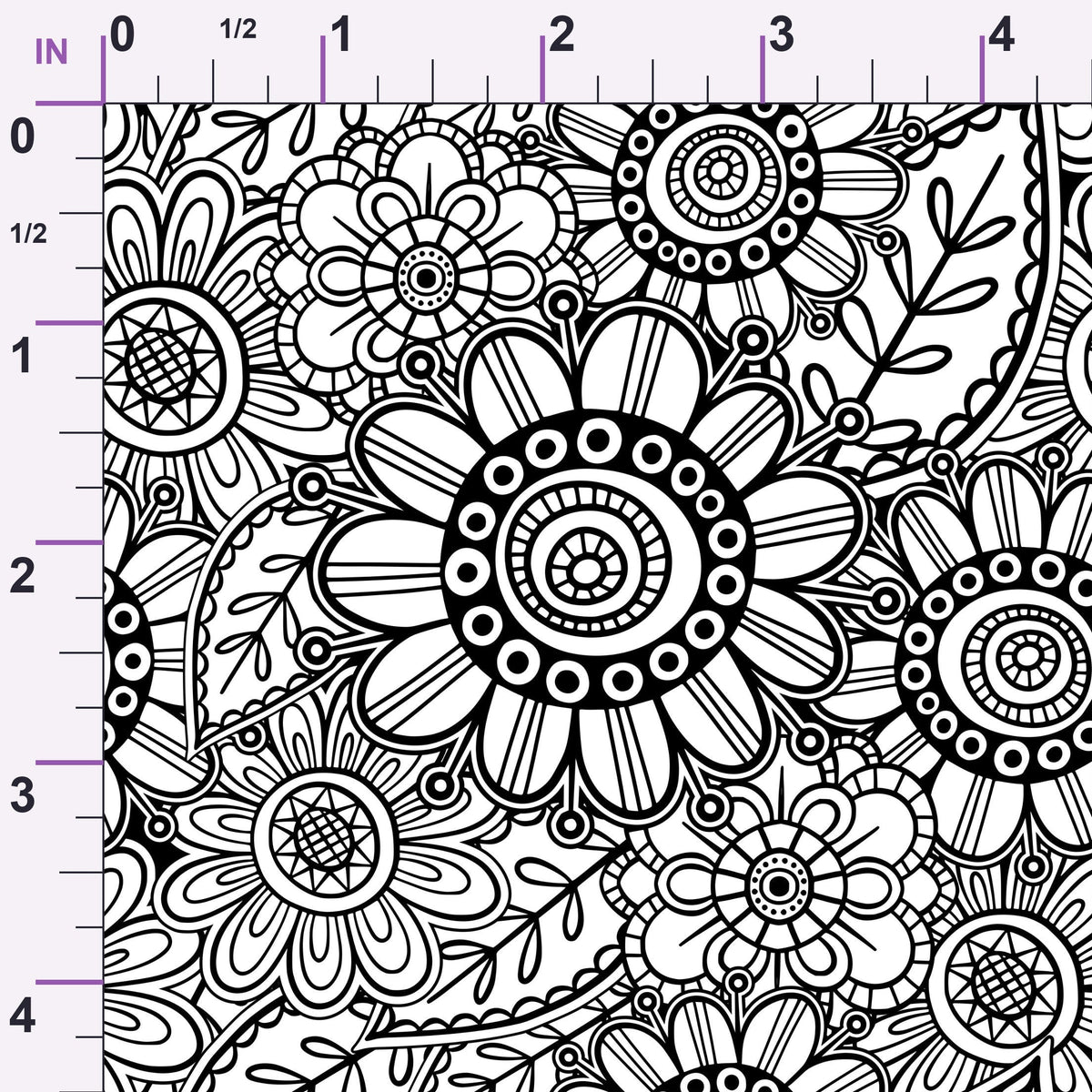 Doodle Garden Pattern 2 Minky Fabric
