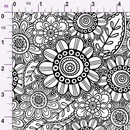 Doodle Garden Pattern 2 Minky Fabric