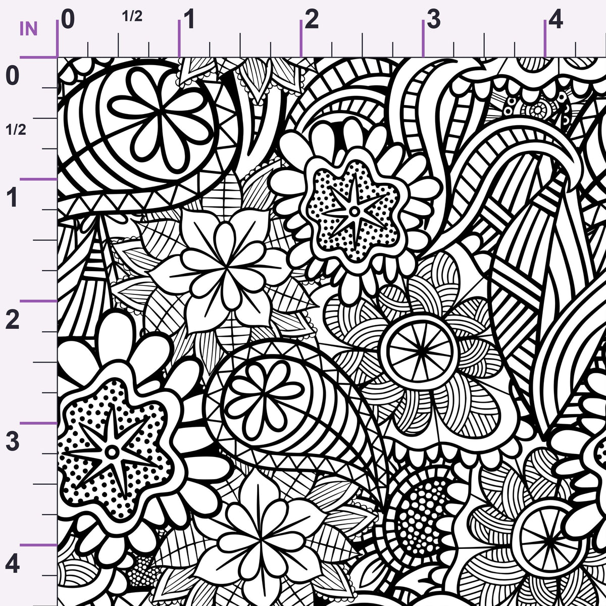 Doodle Garden Pattern 4 Minky Fabric