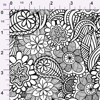 Doodle Garden Pattern 4 Minky Fabric