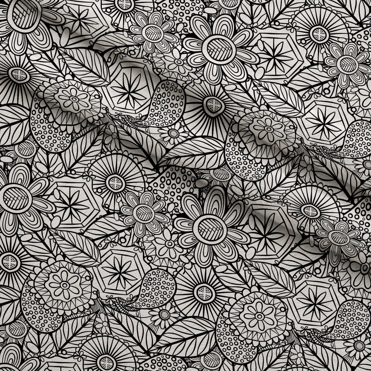 Doodle Garden Pattern 6 Minky Fabric