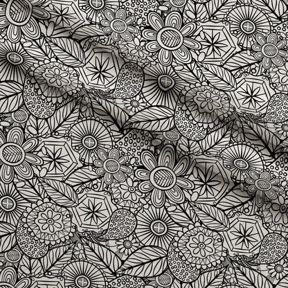 Doodle Garden Pattern 6 Minky Fabric