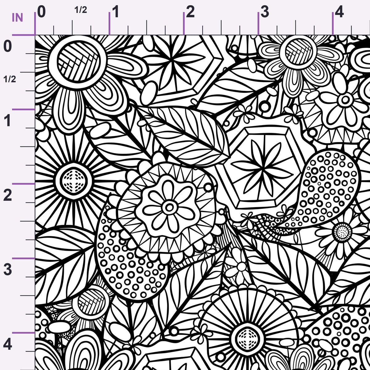 Doodle Garden Pattern 6 Minky Fabric