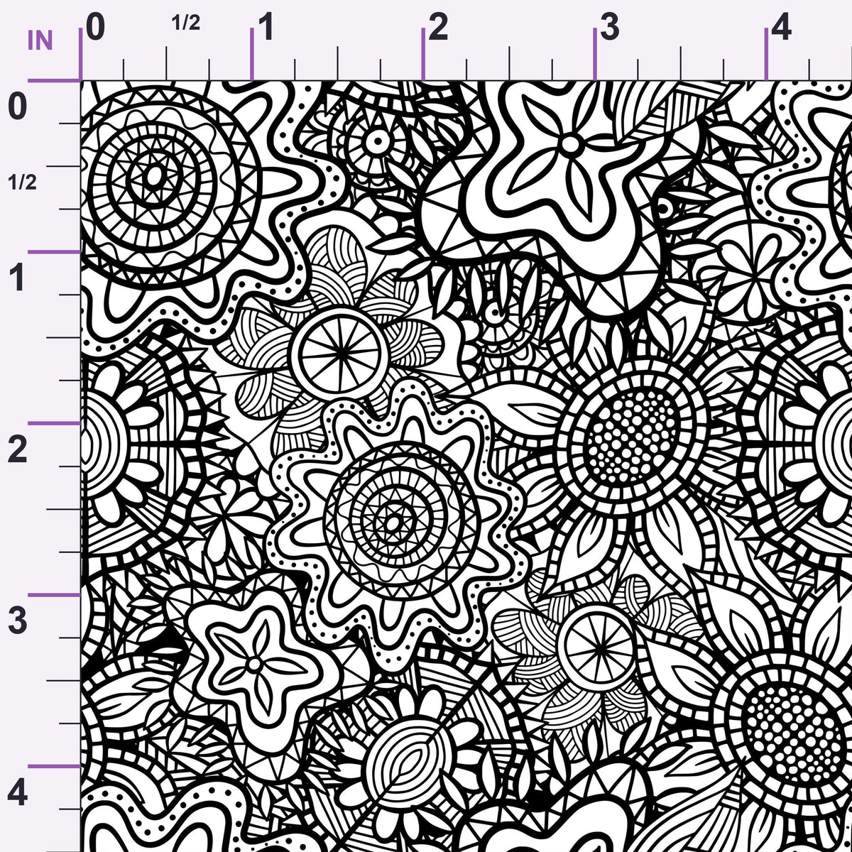Doodle Garden Pattern 7 Minky Fabric
