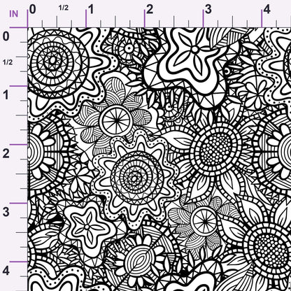 Doodle Garden Pattern 7 Minky Fabric