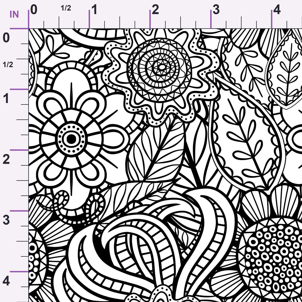 Doodle Garden Pattern 8 Minky Fabric