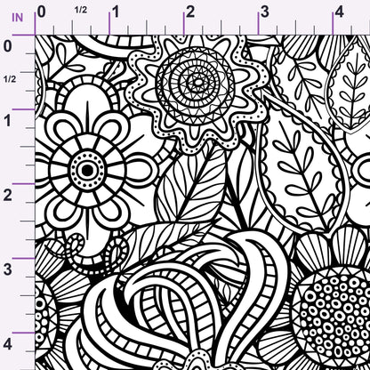 Doodle Garden Pattern 8 Minky Fabric