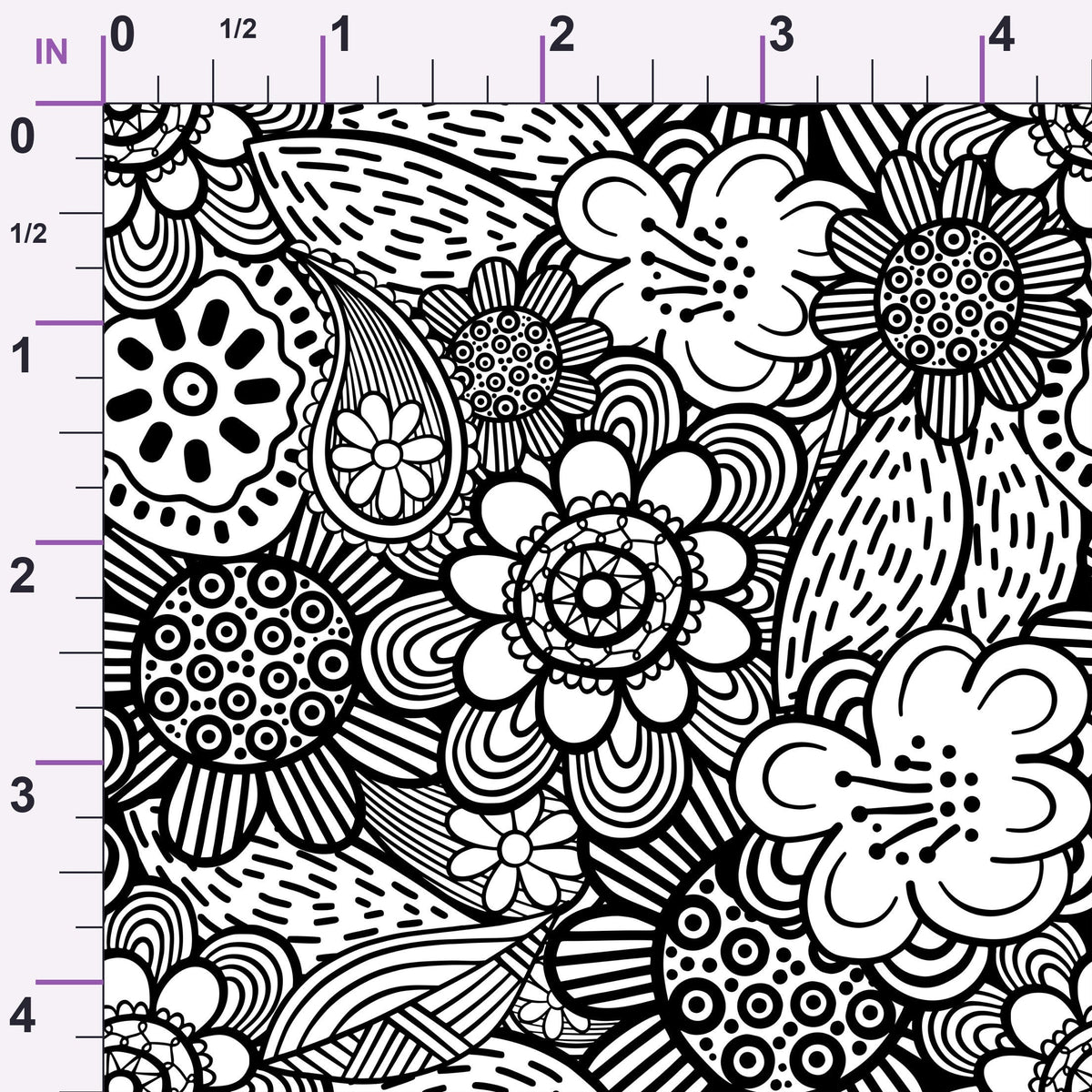 Doodle Garden Pattern 9 Minky Fabric