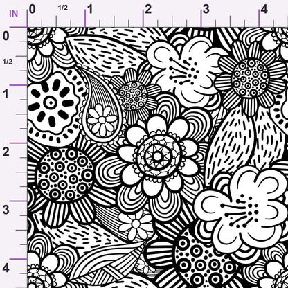 Doodle Garden Pattern 9 Minky Fabric