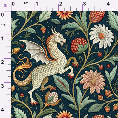 Dragon Garden Pattern 1 Minky Fabric