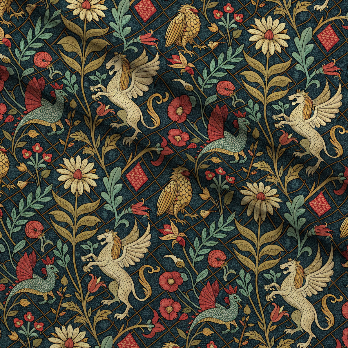 Dragon Garden Pattern 10 Minky Fabric