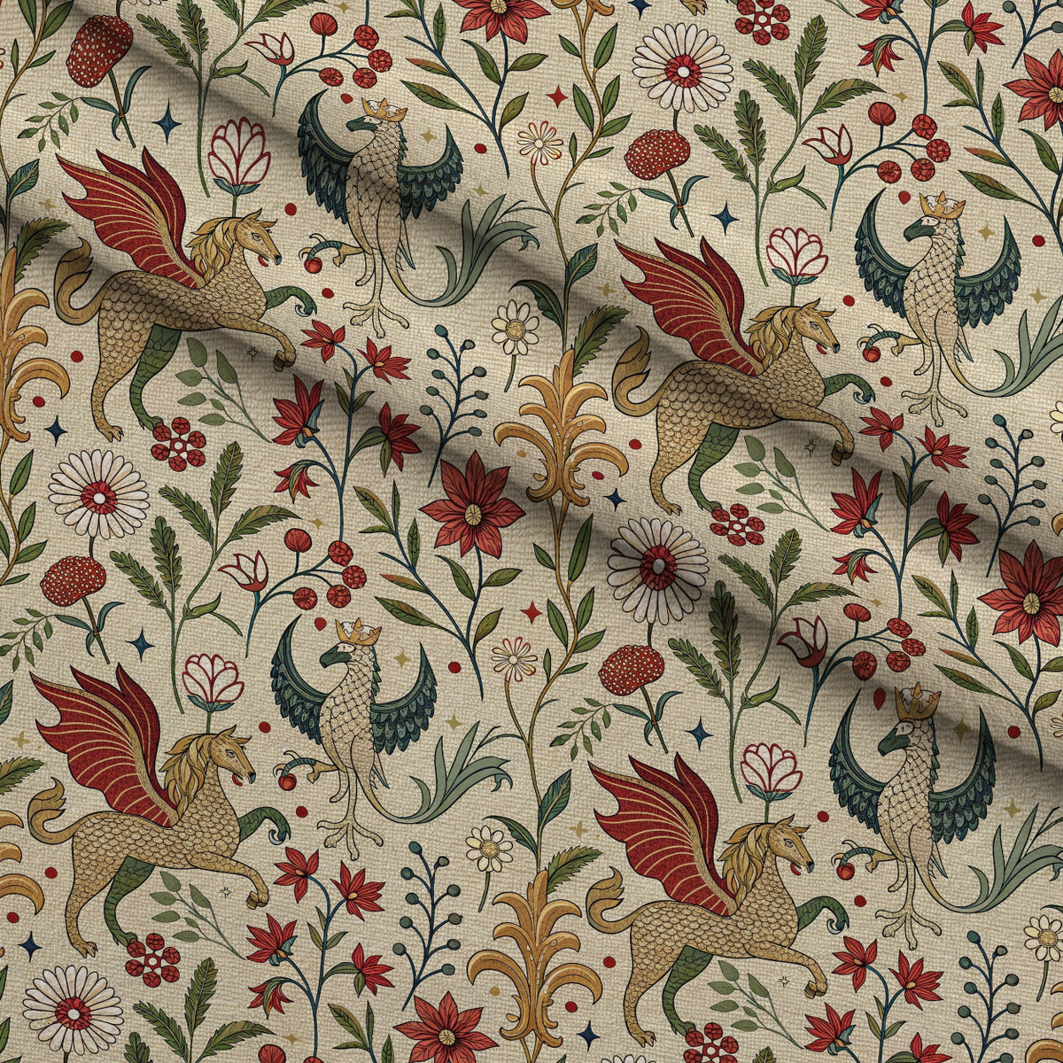 Dragon Garden Pattern 3 Minky Fabric