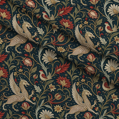 Dragon Garden Pattern 4 Minky Fabric