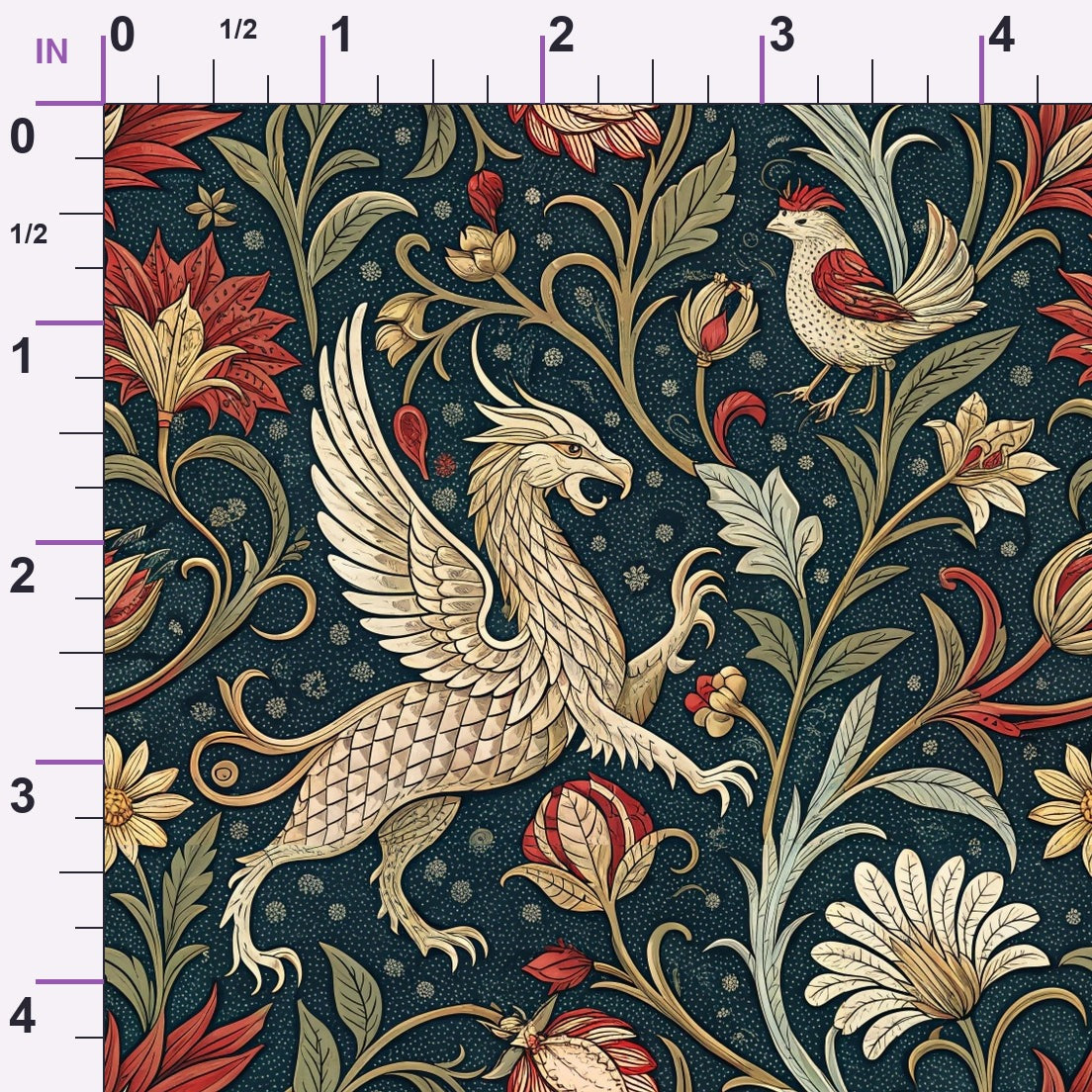 Dragon Garden Pattern 4 Minky Fabric