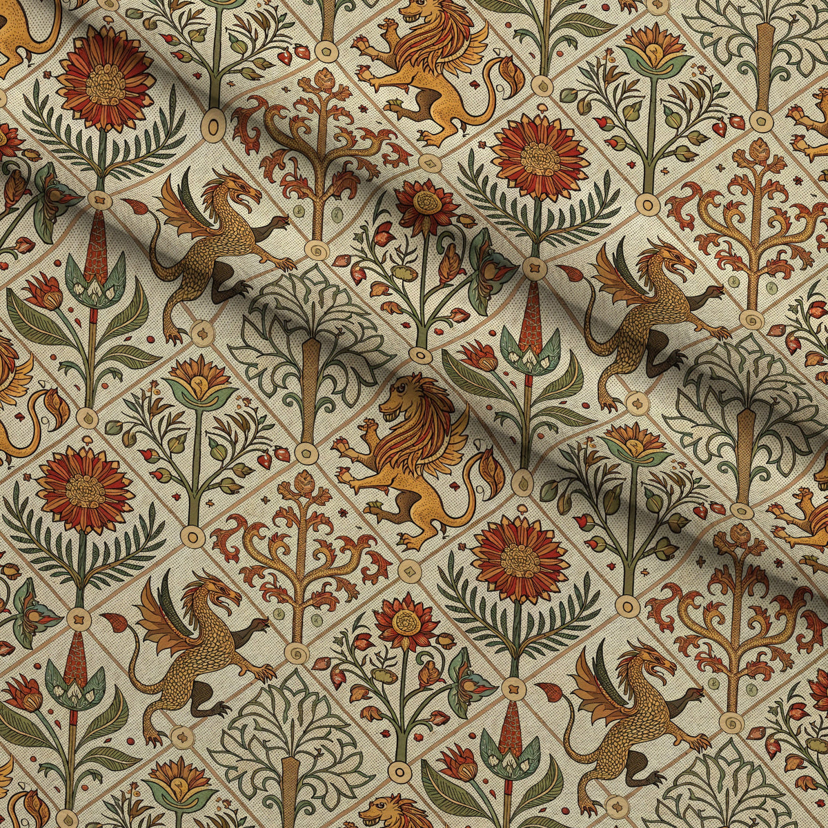 Dragon Garden Pattern 7 Minky Fabric