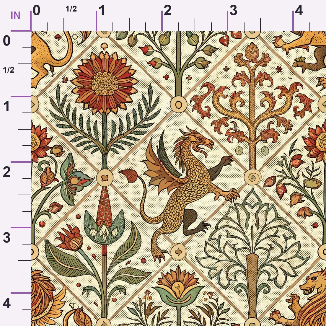 Dragon Garden Pattern 7 Minky Fabric
