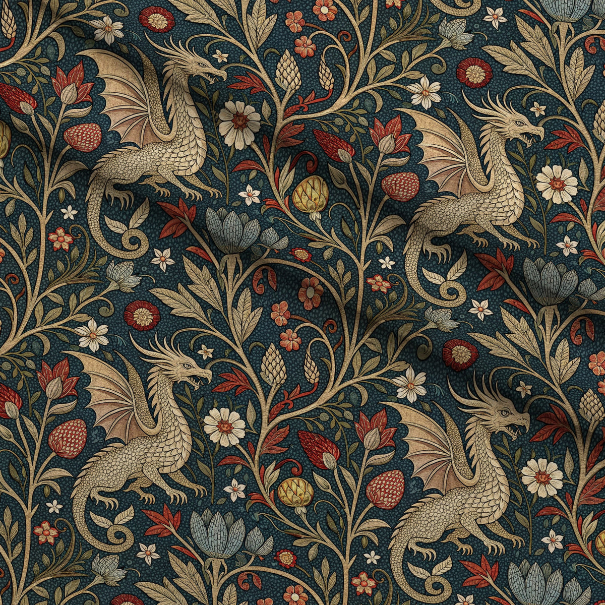 Dragon Garden Pattern 8 Minky Fabric