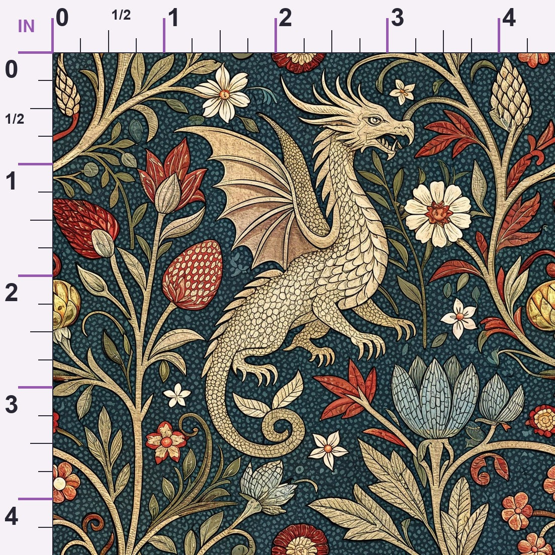 Dragon Garden Pattern 8 Minky Fabric
