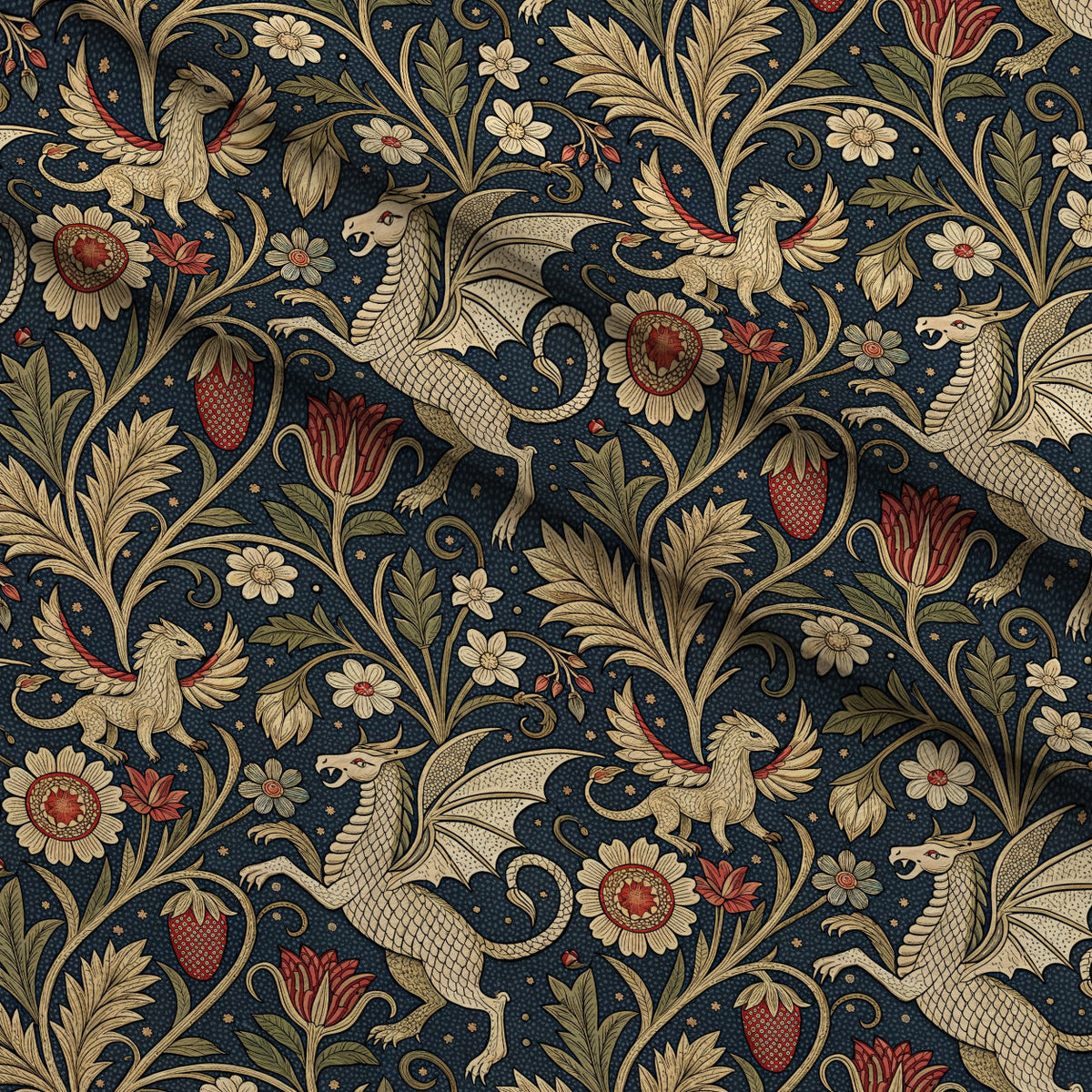 Dragon Garden Pattern 9 Minky Fabric