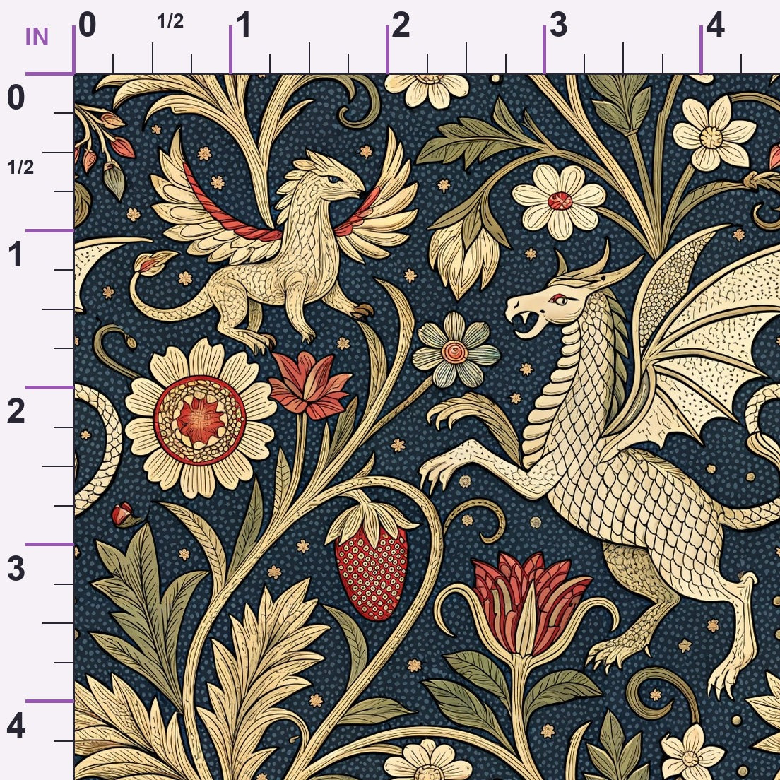 Dragon Garden Pattern 9 Minky Fabric