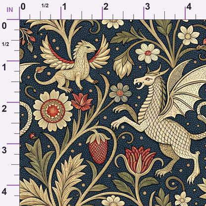 Dragon Garden Pattern 9 Minky Fabric